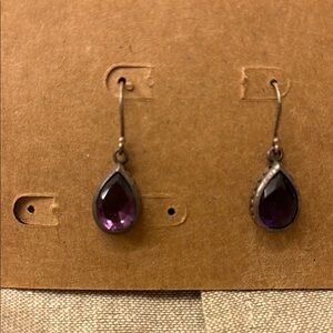 Elegant Purple Teardrop Earrings